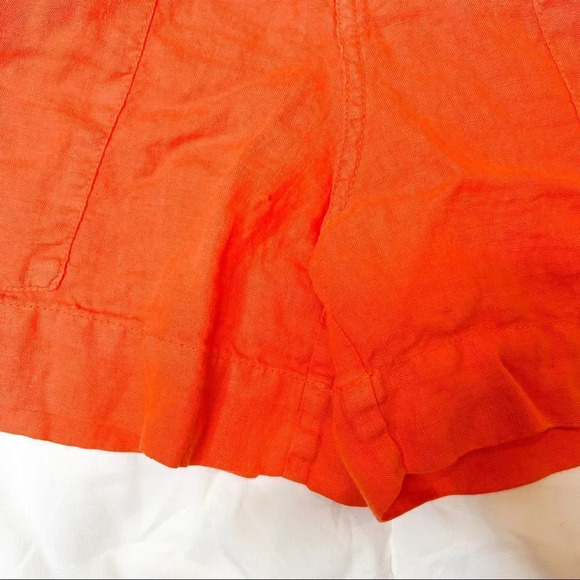 Joie Daynna Orange Paper Bag Shorts in Papaya - Picture 6 of 9